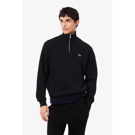 Sweatshirt zippé interlock col montant