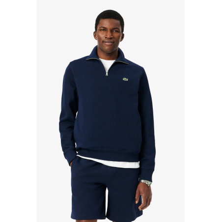 Sweatshirt zippé interlock col montant