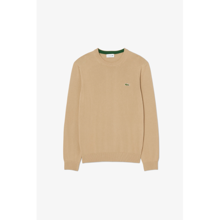 Pull coton uni col rond