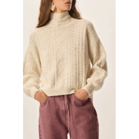 Pull DINO crème tweed