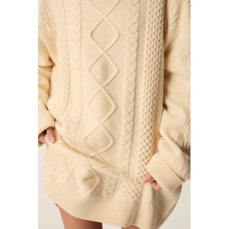 Robe pull DORIANE en laine crème