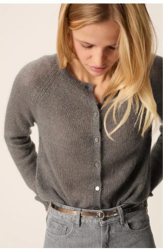 Gilet BINETTE gris souris fil pailleté