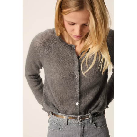 Gilet BINETTE gris souris fil pailleté